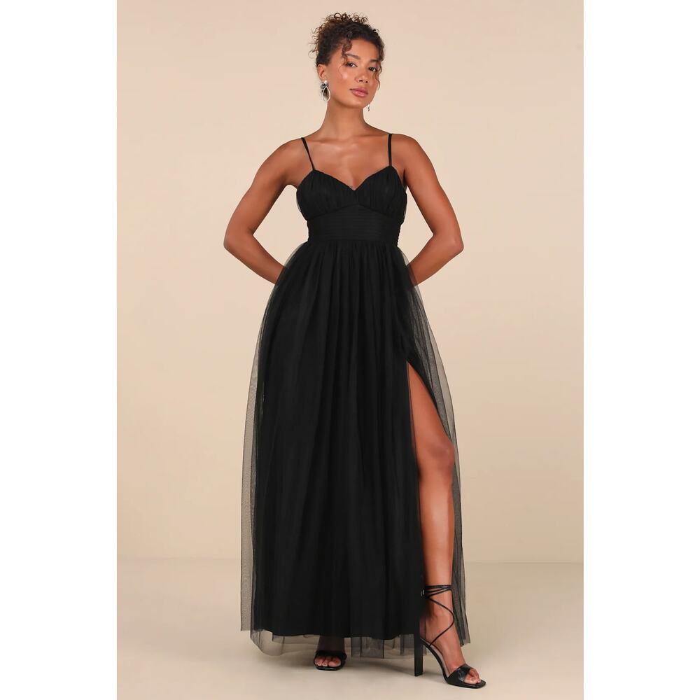 Lulus Convincingly Graceful Tulle Bustier Maxi Dress L Whimsigoth Fairy Grunge